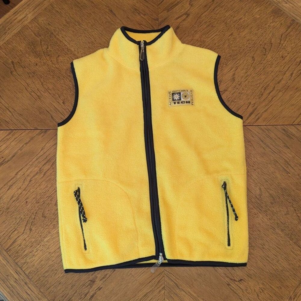 Vintage Rue 21 Gals Yellow Fleece Vest Girls Medium Gorpcore Hiking Outdoor